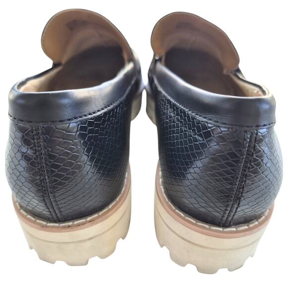 Dolce Vita Platform Penny Loafers Womens 9.5 Flat Chunky Lug Sole Black Career - Picture 4 of 10